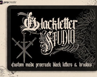 Custom goth blackletters vol.1, references for Procreate