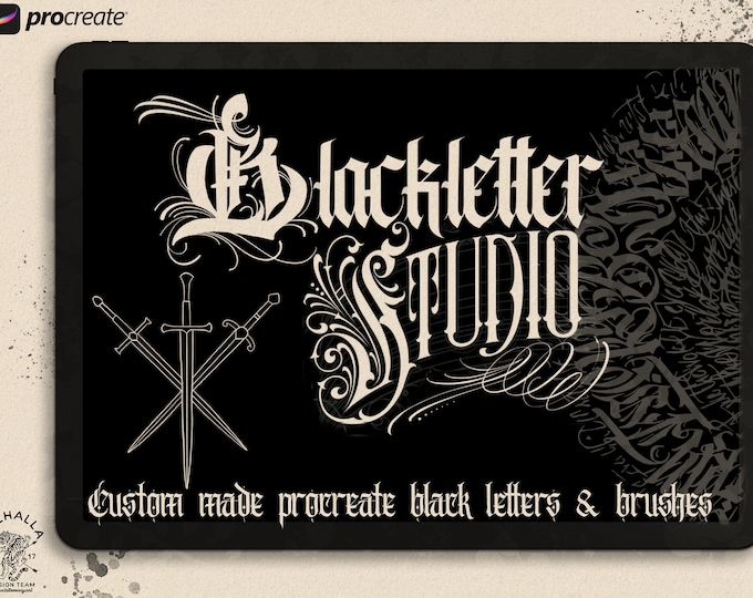 Custom goth blackletters vol.1, references for Procreate