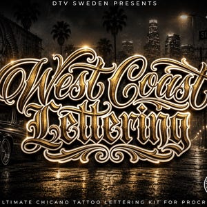 750+ Chicano Lettering Kit for Procreate | Tattoo Letter Designs, Custom Letters, Flourishes