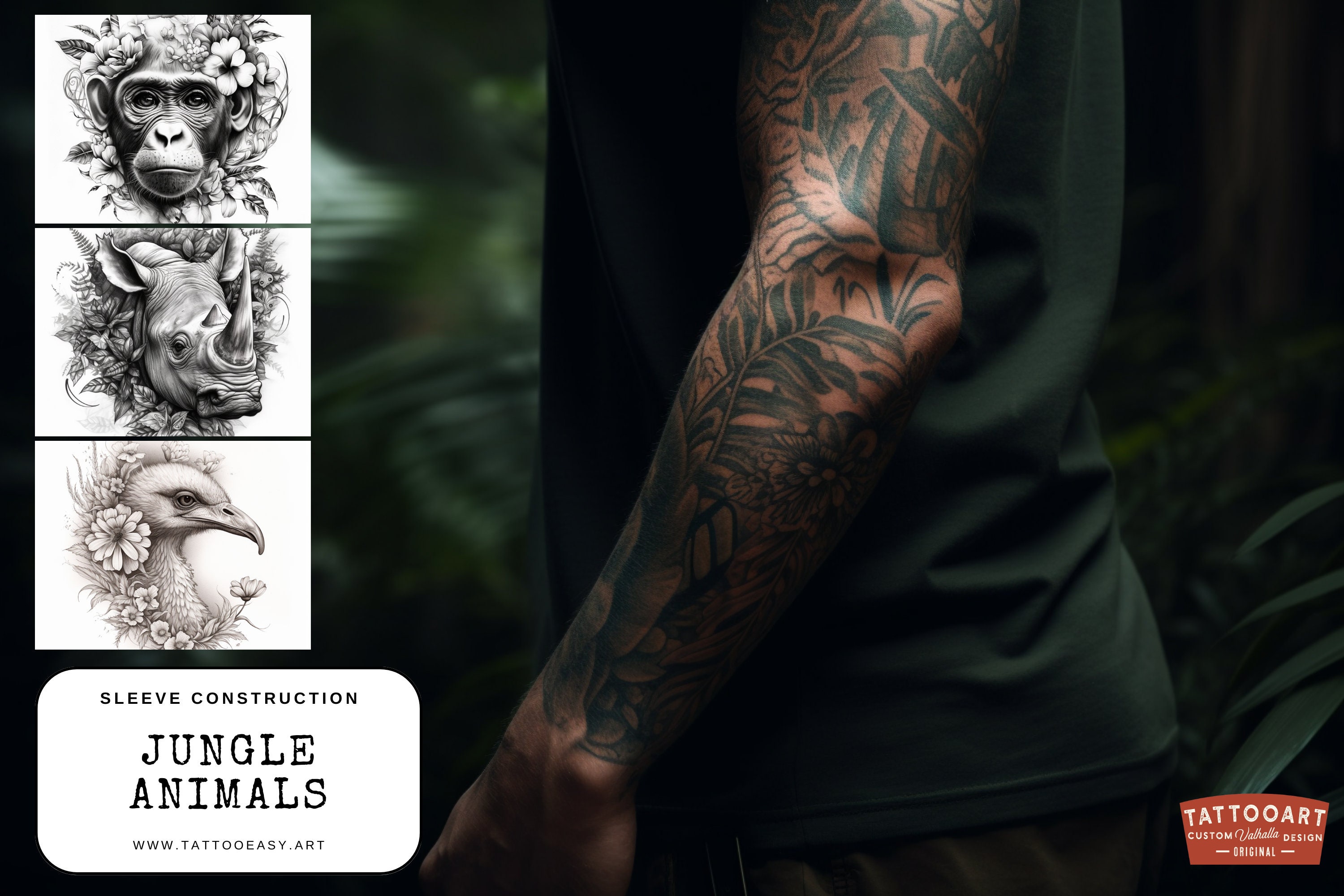 Jungle Friends Tattoo – Murray & Finn