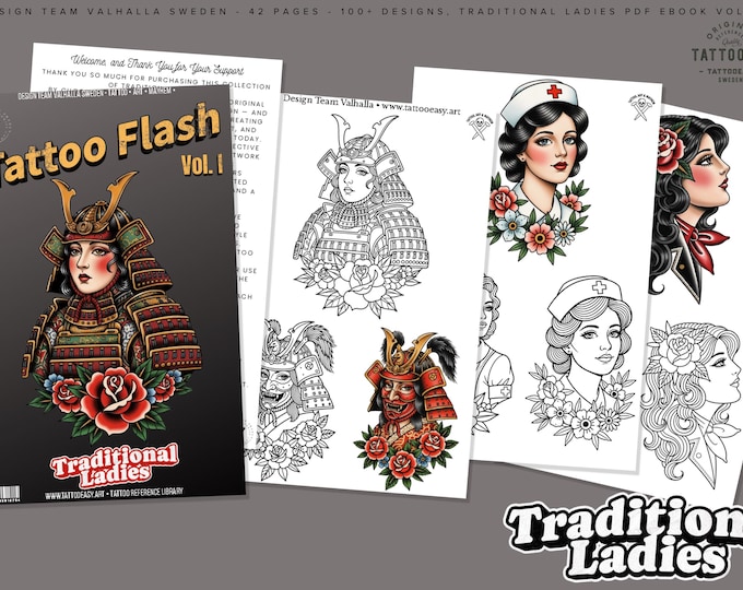 Traditional ladies, Pdf-Ebook, 100+ designs digital download, Design Team Valhalla Sweden