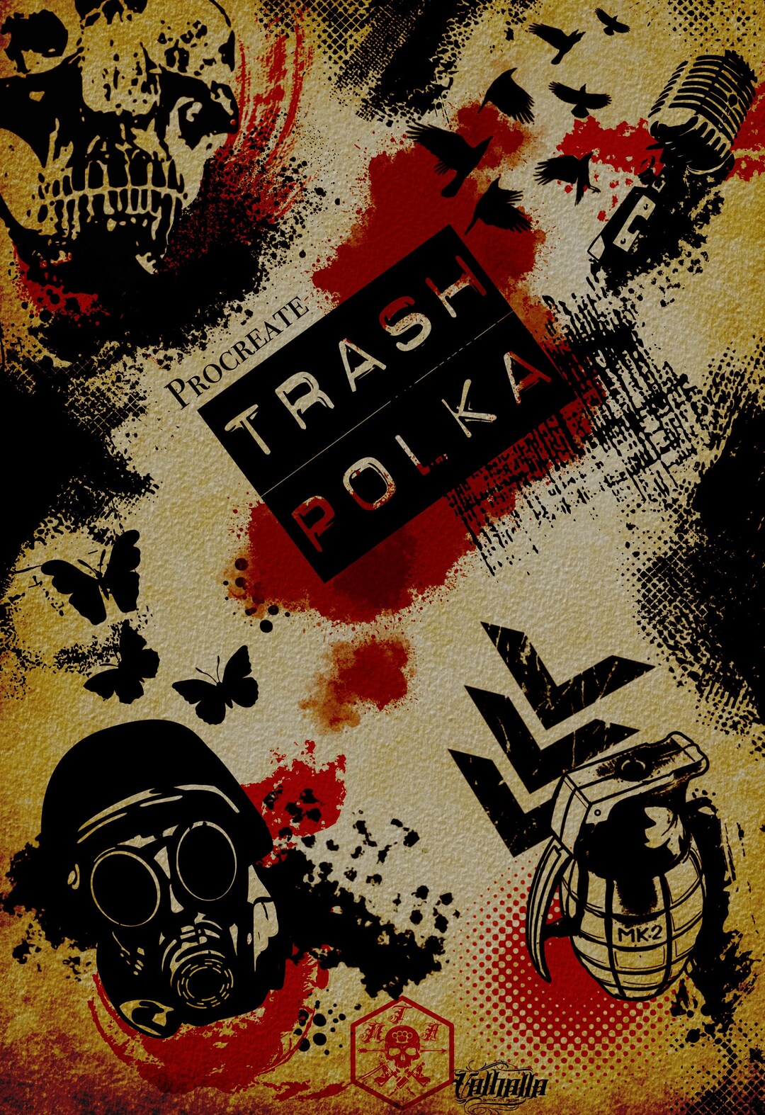 150 DIY Kit Splash Brush, Trash Polka Inspired Tattoo Brush Stamps for