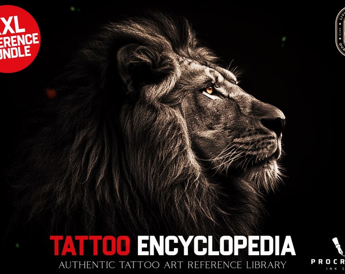 Tattoo encyclopedia, 500+ original Procreate references, Mega bundle, XL collection