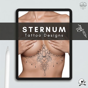 Sternum Tattoo Designs for Procreate: 25 Ready-Made Stamps + Construction Kit (Digital Download