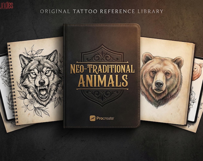 Neo-traditional Animal templates, 170+ original designs
