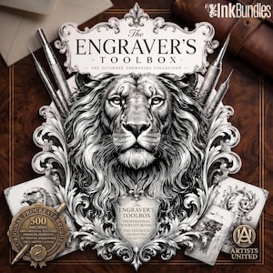 Procreate Engrave Toolbox & Vintage Press, 500+ originella Procreate-penslar