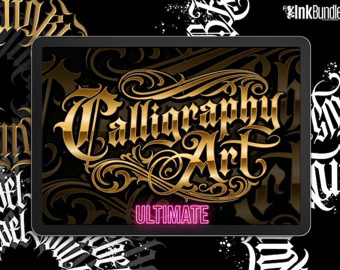 Calligraphy artist, Procreate creative lettering kit for artists