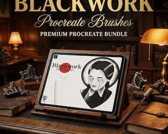 Procreate Blackwork Tattoo Brushes: Custom Shaders (Digital Download)