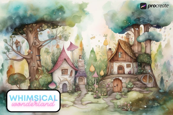 Whimsical wonderland, fun coloring projects for Procreate