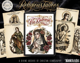 Religious Designs | Procreate + PNG & PDF | Saints | Tatto art stencils