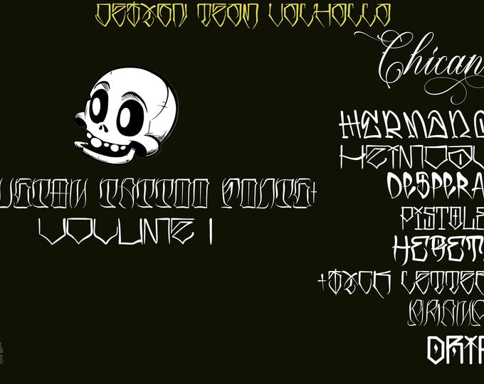 Tattoo font bundle, t-shirt / logo design, 10 Handmade fonts