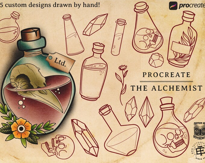 Procreate, The Alchemist - 65 custom designs drawn by hand!