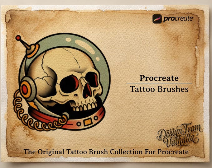 Tattoo Flash Brush Set: Watercolor, Ink, Paper Textures (PDF Guide Included) digital download