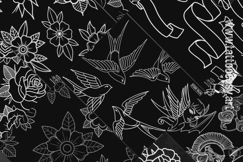 PROCREATE the Traditional Artist - 2500+ Files, Old School Tattoo Flash ...