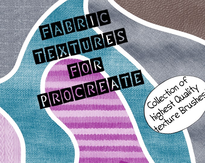 Collection of Procreate fabric textures in high quality, 22 brushes! Denim, leather, wool ++