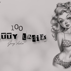 Drawing Pretty Ladies, 100+ cartoon-pin-ups, Procreate-stempels en pdf