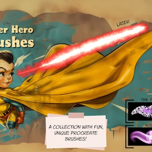 Pincéis de super-heróis, pincéis personalizados para Procreate