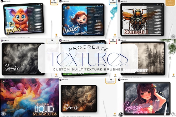 Procreate Texture Brushes: 19 Custom Brush Bundles