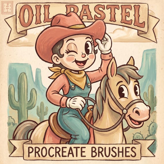 Oil pastel brushes & canvases for Procreate