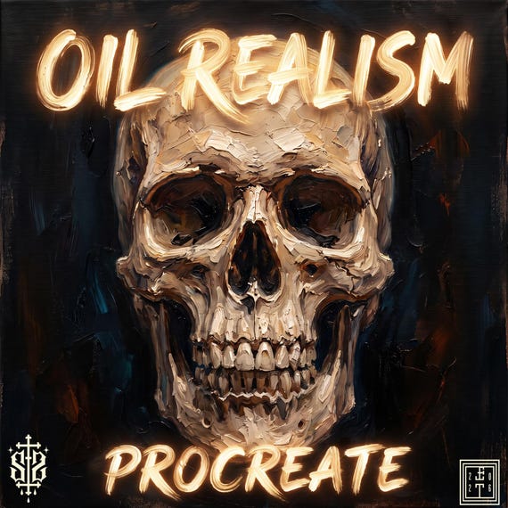 Master Oil Procreate Brush Set: 66 Custom Brushes, 4 Canvases