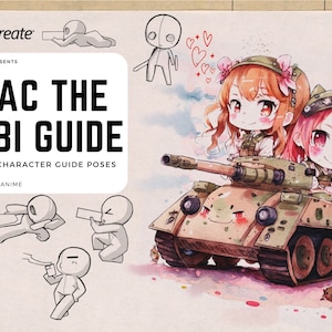 The Anime Studio  / Isaac the emo Chibi guide, 140 stamps for Procreate