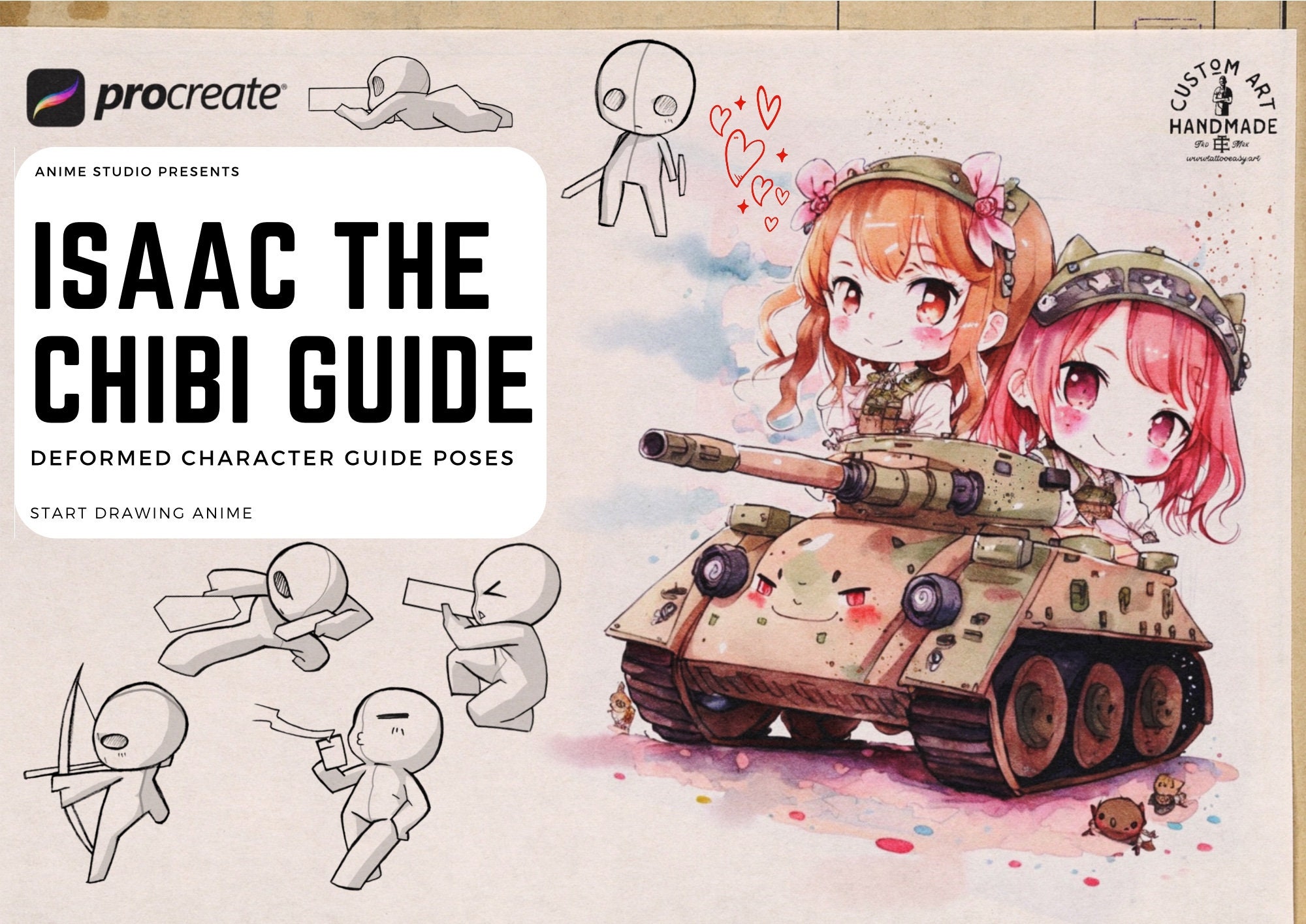 How to Draw Anime Manga Super Deformed Pose Chibi Chara. Art Book