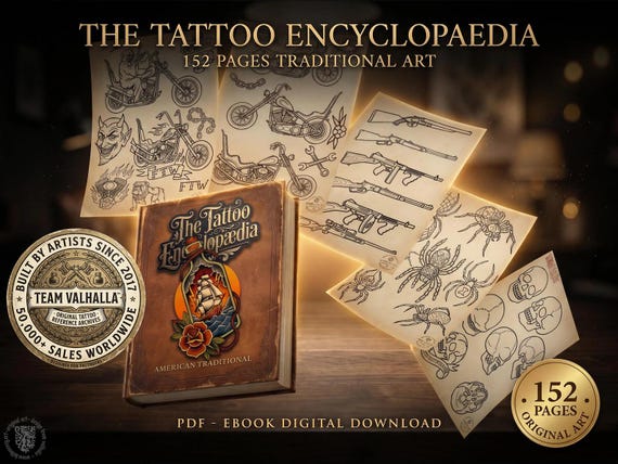 Tattoo Reference Book PDF, High-Res Flash Art, Digital Tattoo eBook, Traditional Neo Trad