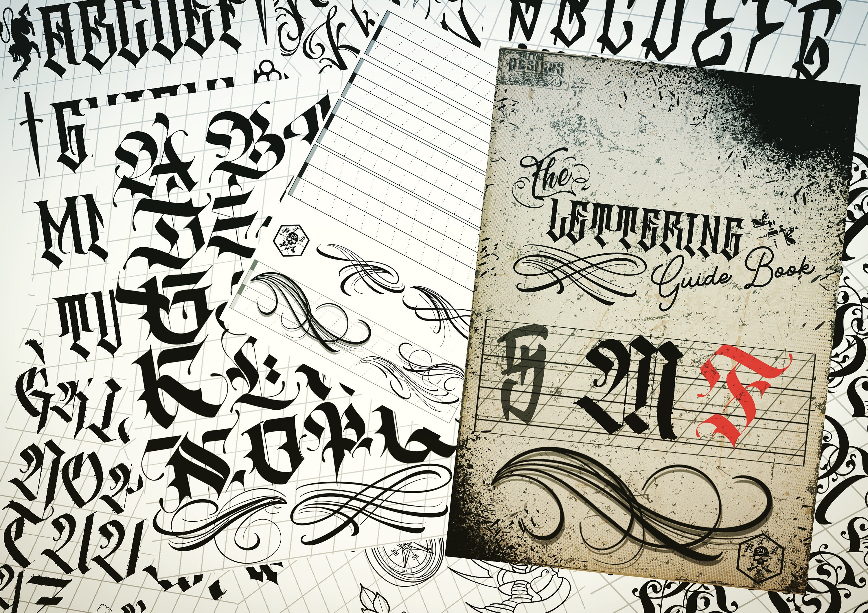 Tattoo Lettering Inspiration Reference Book (Digital eBook)