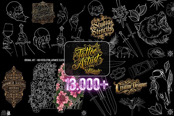 The Tattoo Artist Ultimate, 13500k+ Creative tattoo art toolkit XXL ( digital download )