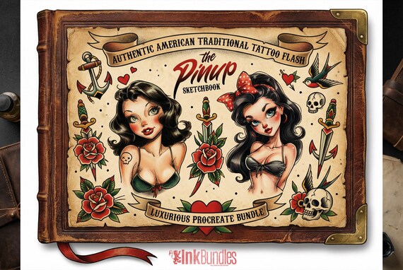 Pinup Sketches - Procreate | 130+ ladies + pdf ( digital download ) Tattoo Flash Art