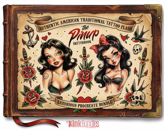 Pinup Sketches - Procreate | 130+ ladies + pdf ( digital download ) Tattoo Flash Art