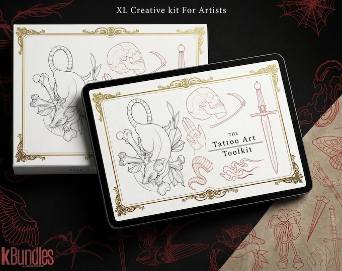 Procreate Tattoo Art Toolkit: 1000+ Custom Stamps & Brushes