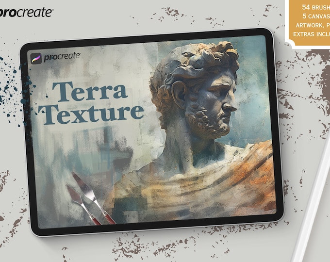 TerraTextures, Professional Dry Brush bundle, custom brushes for Procreate