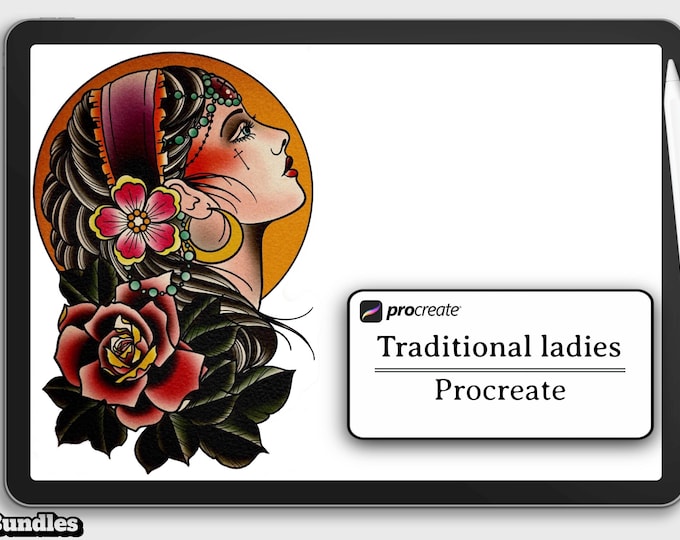 Procreate ~ The traditional lady diy kit