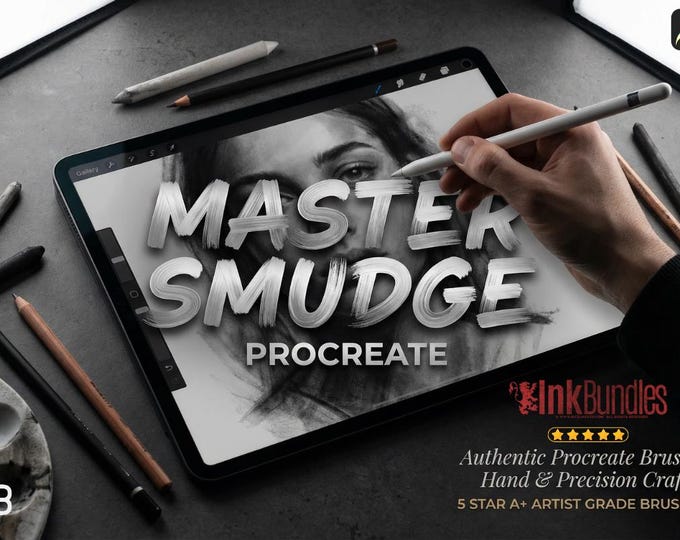 Procreate Smudge Brushes – 20 Blender, Watercolor & Texture Tools | Digital Painting, Ink Effects