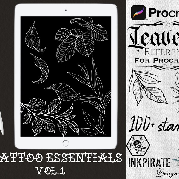 100+ leaves reference, botanical  stamps ;tattoo essentials; build your own bush kit for Procreate