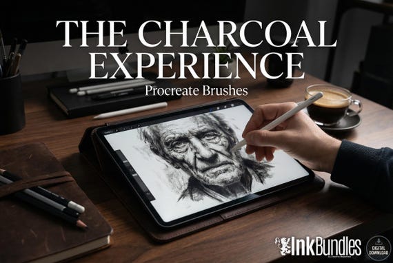 The charcoal experience, custom brushes for Procreate