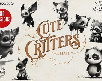 Cute critters design bundle for Procreate