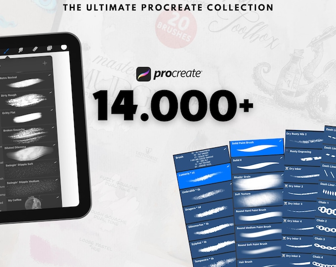 Ultimate Procreate Brush Kit: 14.000+ Assets, Textures & Palettes (Digital Download)