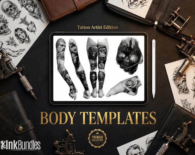 Procreate Tattoo Stamps: 145 Body Part Brushes for Tattoo Design