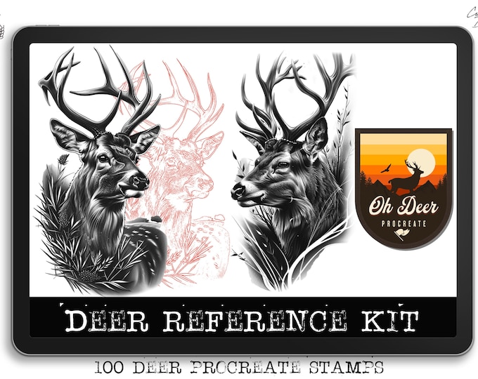 Tattoo references for Procreate / Tattoo construction, Oh Deer, unique designs for artists!