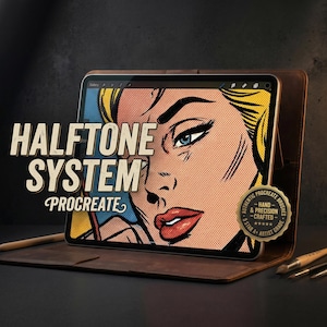 Procreate, 101 Halftones, wyjątkowy pakiet pędzli z teksturą półtonową do Procreate, 100% prac niestandardowych