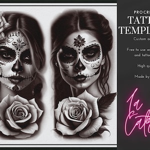 La Catrina, tattoo builder, 60 high quality custom made designs for Procreate