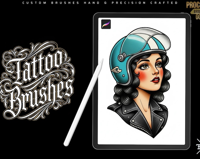 160 custom built Tattoo Brushes for Procreate, Dtv Sweden