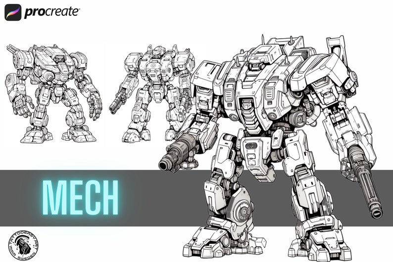 Mech Reference Collection: Procreate Anime Coloring Projects (digital ...