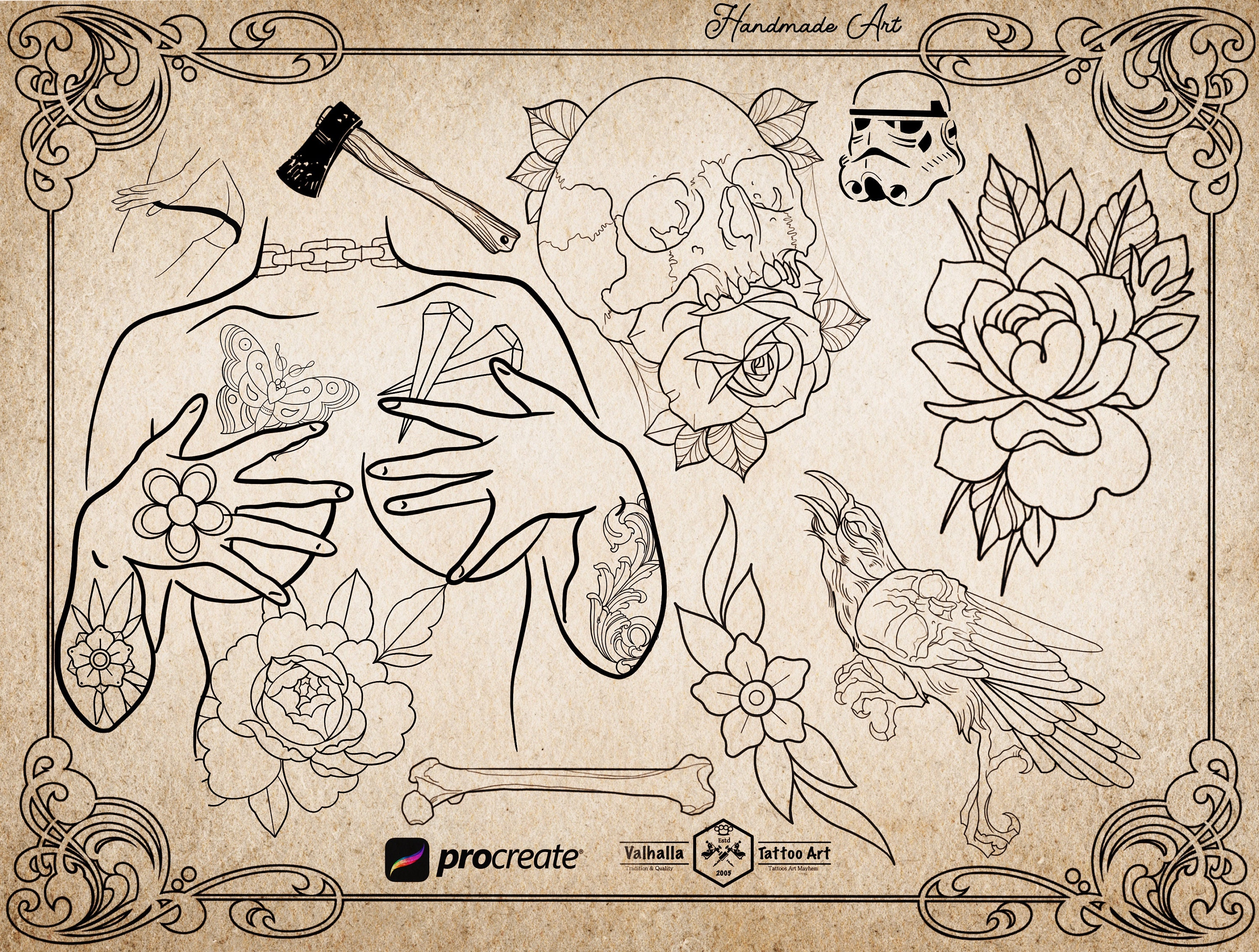 procreate tattoo body templates free