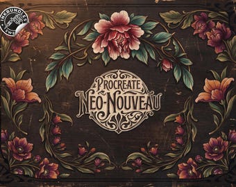 Neo-nouveau, Art Nouveau creative kit – 100 Procreate Stamps