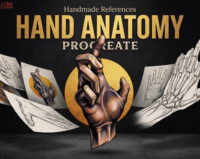 Procreate Hand Reference Stamps: 150+ Designs (Digital Download)