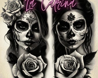 La Catrina 120 designs, 60 references ( + 60 stencils ) custom made art