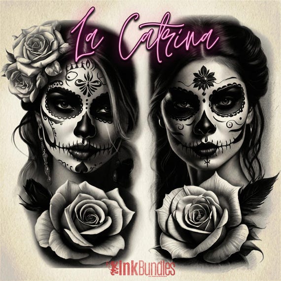La Catrina 120 designs, 60 references ( + 60 stencils ) custom made art